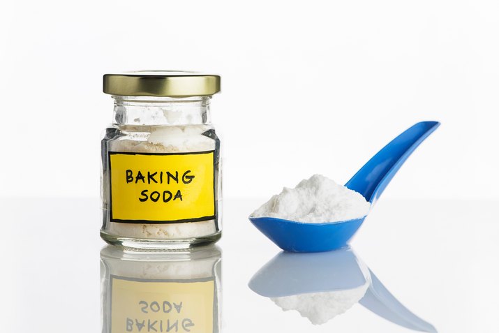 Close-Up Of Baking Soda Against White Background