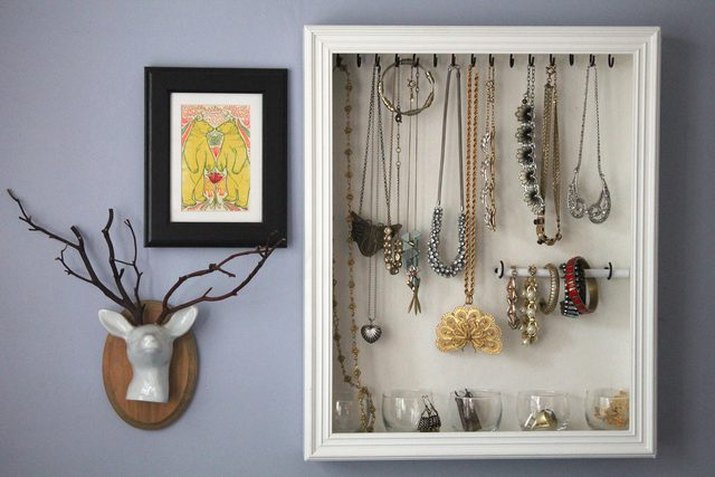 DIY Jewelry Shadow Box Organizer