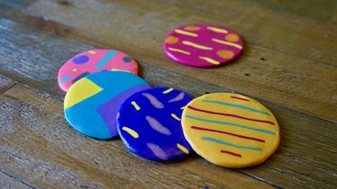 DIY Colorful Abstract Art Polymer Clay Coasters