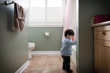 Boy in bathroom