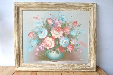 How to upcycle and repurpose dated thrift store artwork.