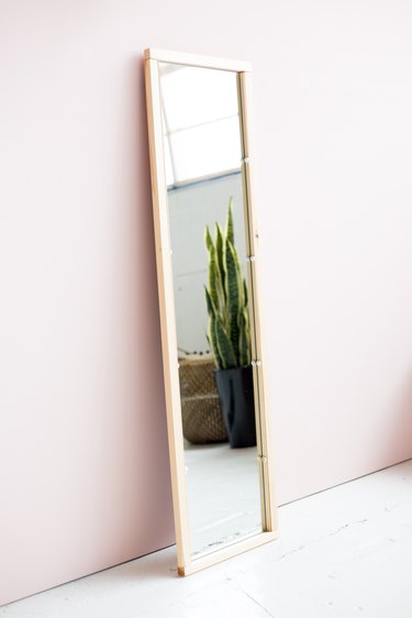 DIY Floor Mirror With Built-In Shelf