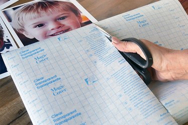 Cutting the adhesive backed vinyl to size