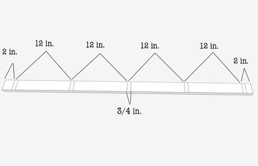 Spine board with shelf spacing marks.