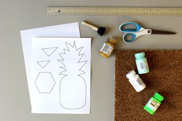 Supplies for DIY Pineapple Doormat