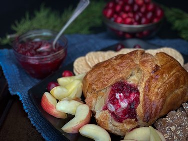 finished cranberry pepper jam in puff pastry