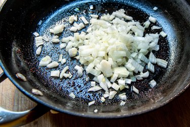 Onions in pan