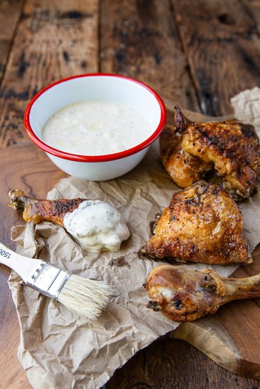 Alabama white BBQ sauce with chicken