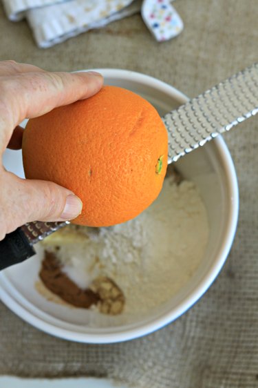 adding orange zest