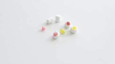 Jelly bean halves stuck inside mini marshmallows