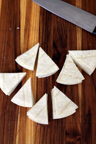 eight wedges of tortillas