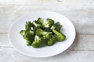 A plate of broccoli.