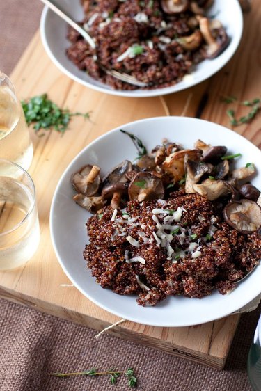 Mushroom quinoa risotto.