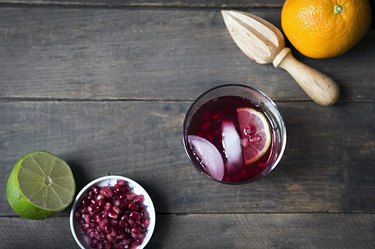 A gin cocktail made with pomegranate.