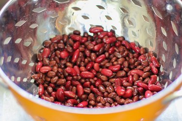 beans in a collander