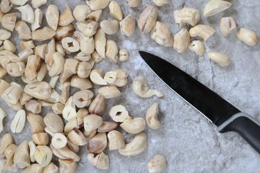 Chop soaked cashews